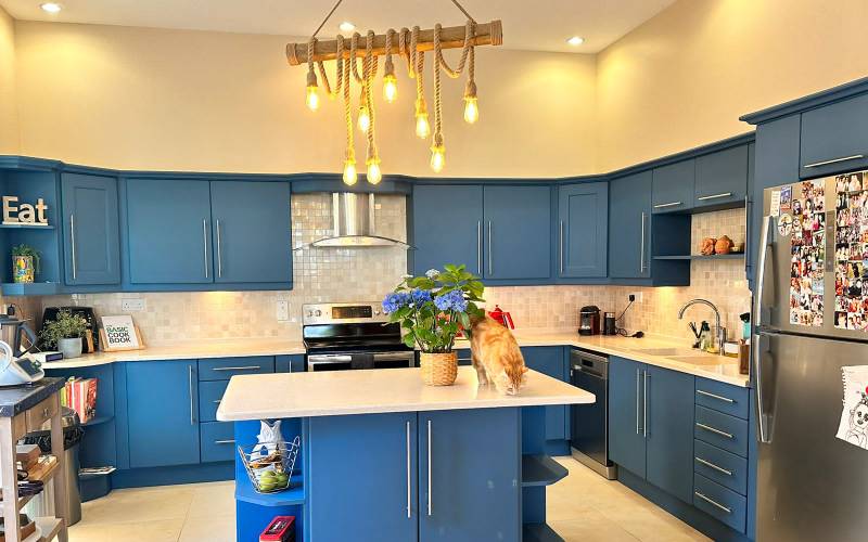 Kitchen backsplash area after wrapping
