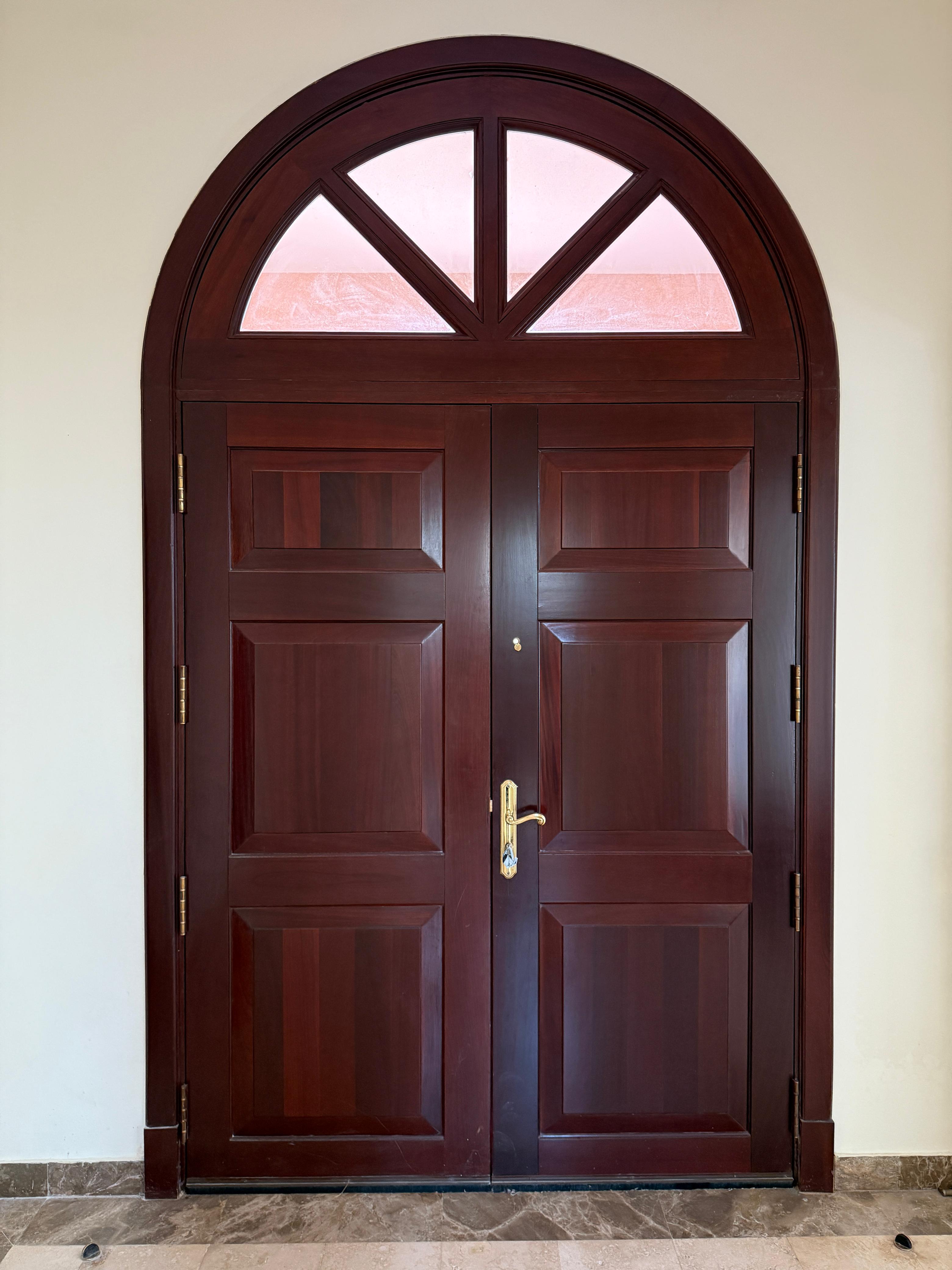 Dark wood double door
